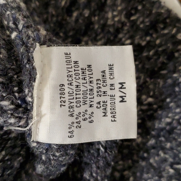 GREY black cream fair isle knit cotton wool blend zip up sweater - Picture 4 of 6